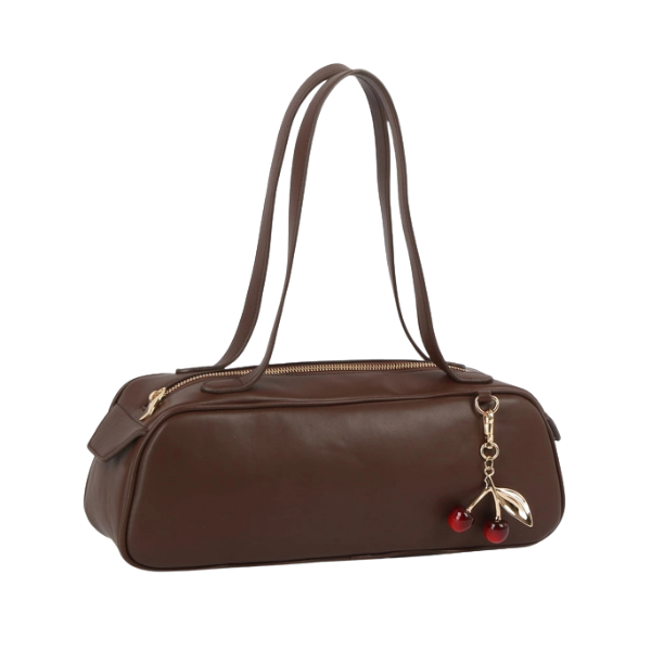 Barrel Shoulder Bag w/Cherry Bag Charm