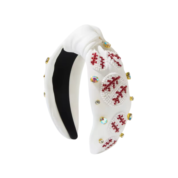 Beaded Baseball Top Knot Headband