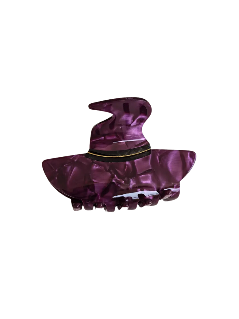 Purple Witch Hat Claw Clip