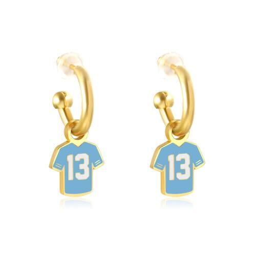 Kansas City #13 Jersey Huggie Hoop Earrings
