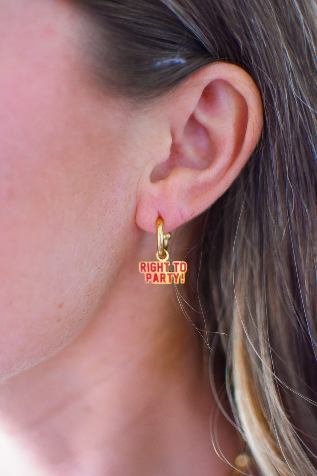 Kansas City Fight For Your Right Huggie Hoop Earrings