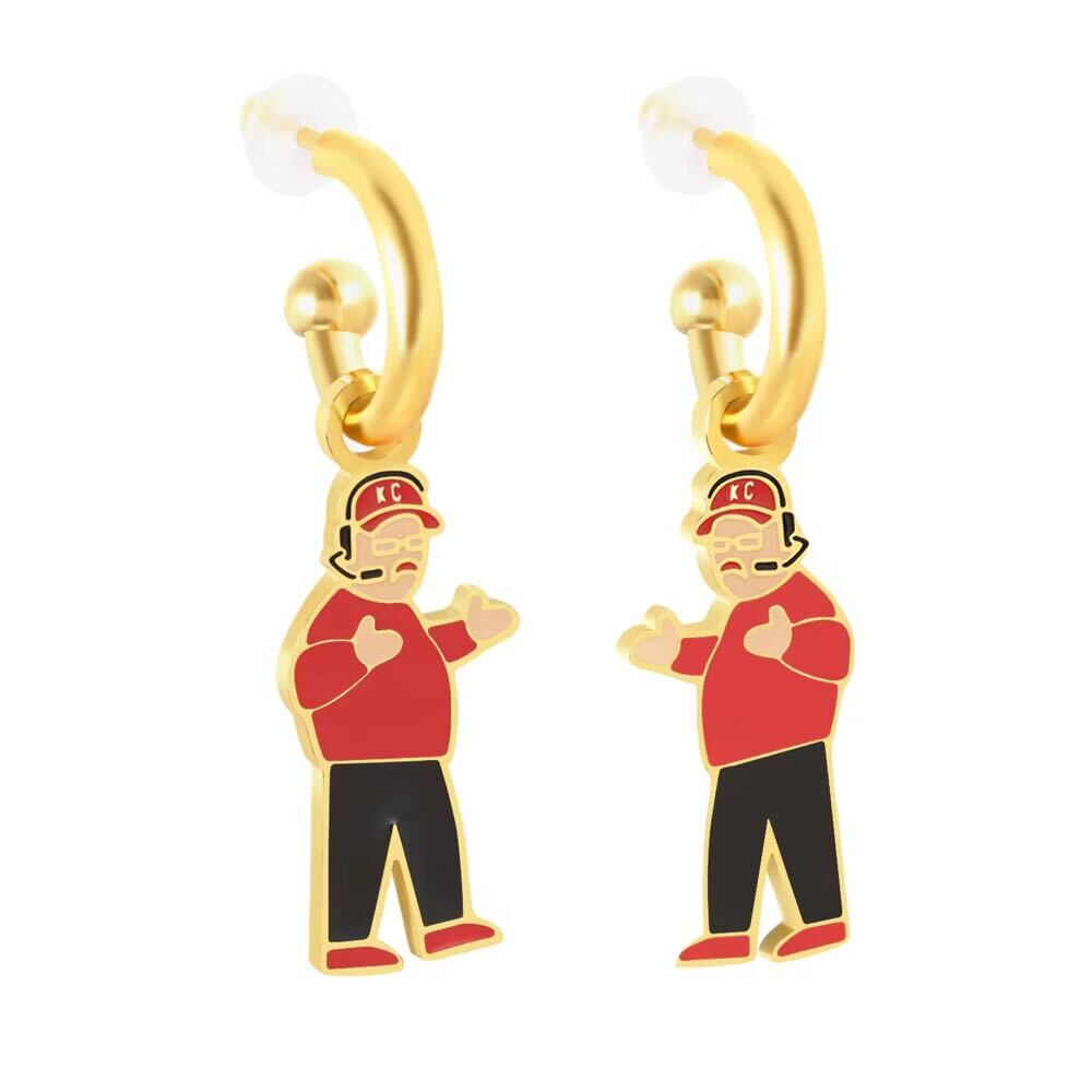 Kansas City Chiefs Full Body Sideline Coach Huggie Hoop Earrings