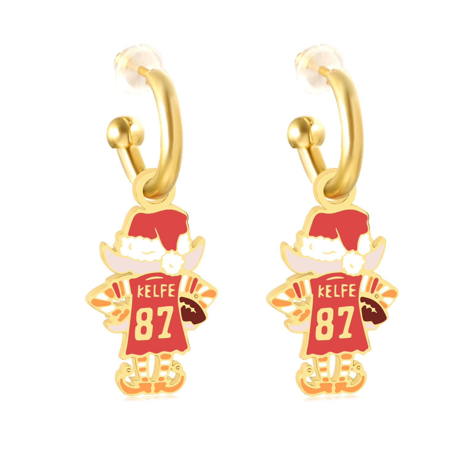SewKC x EB Kansas City Christmas Kelfie Huggie Hoop Earrings