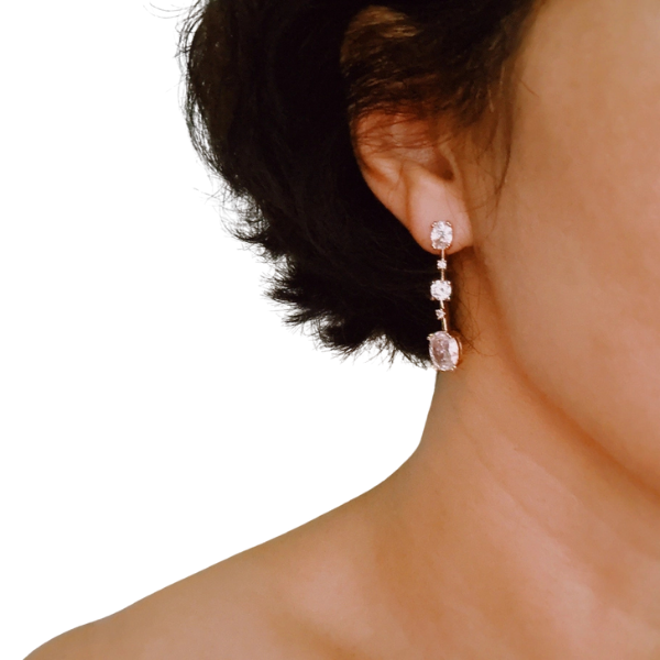 'Starfall' CZ Stone Drop Earrings