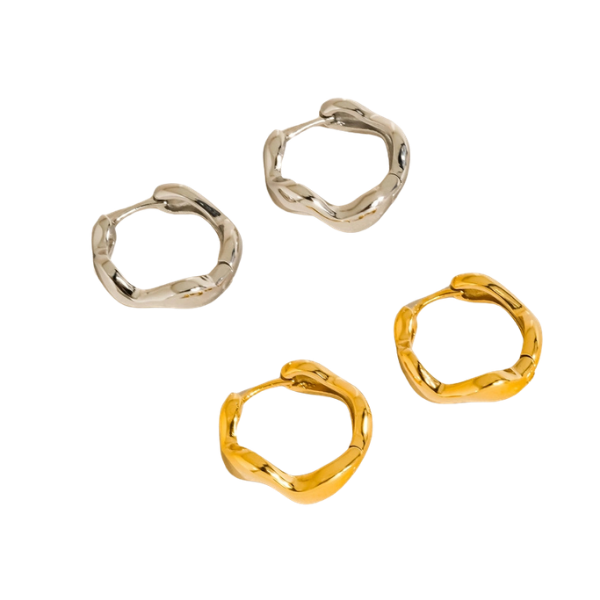 Bellac Wavy Gold Hoop Earrings