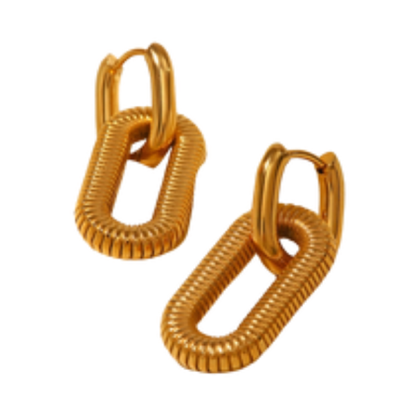 Ridged Chain Statement Earrings