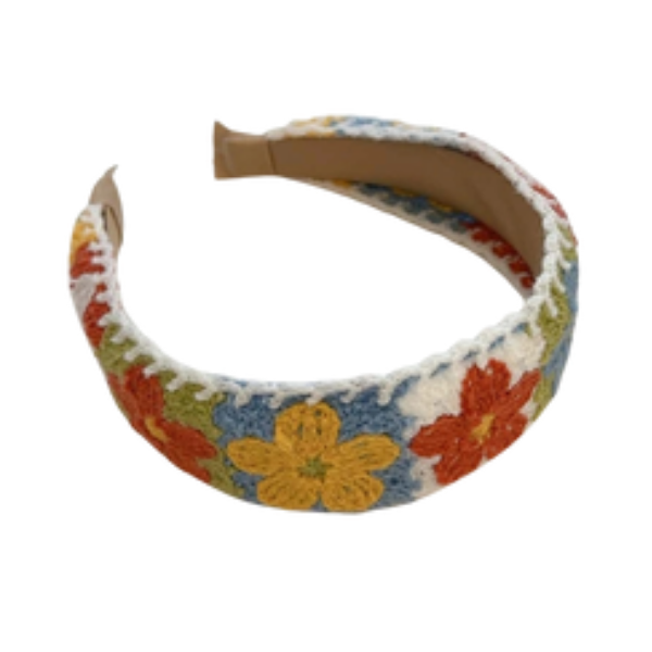 Flower Knit Flat Headband