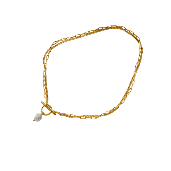 Layered Necklace w/Pearl