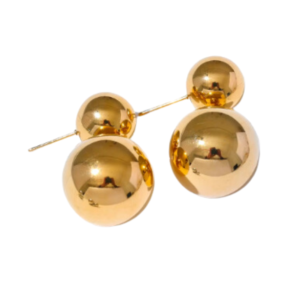 Gold Balls Dangle Statement Earrings