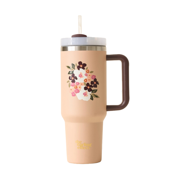 The Darling Effect Drinkware - Take Me Everywhere Tumbler - Mocha Bloom