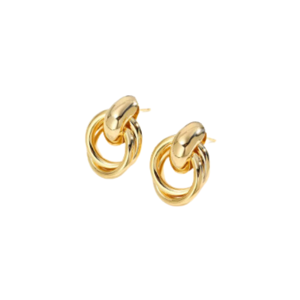 18k Plated Door Knocker Earrings