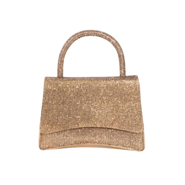 Gold Rhinestone Top Handle Bag