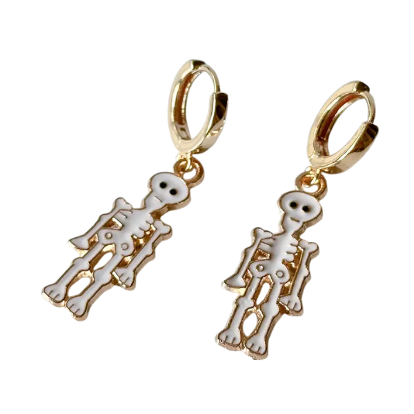 Skeleton Huggie Hoop Earrings