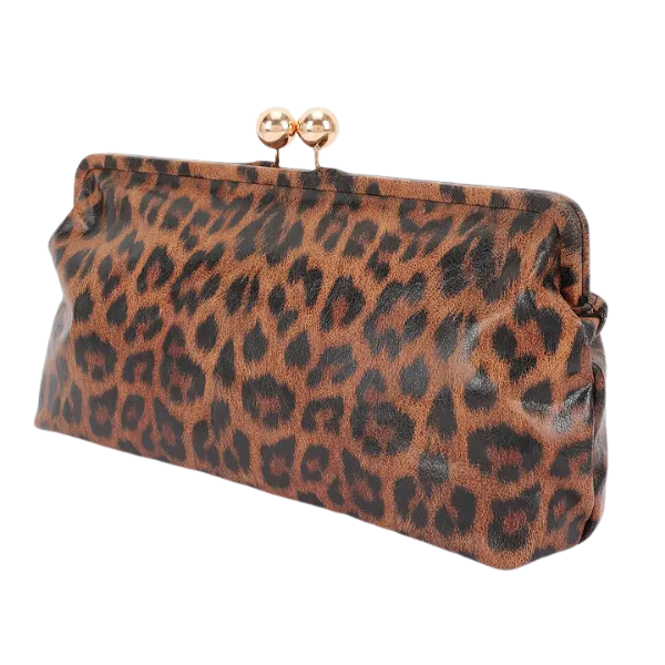 Leopard Print Oversized Clutch Bag