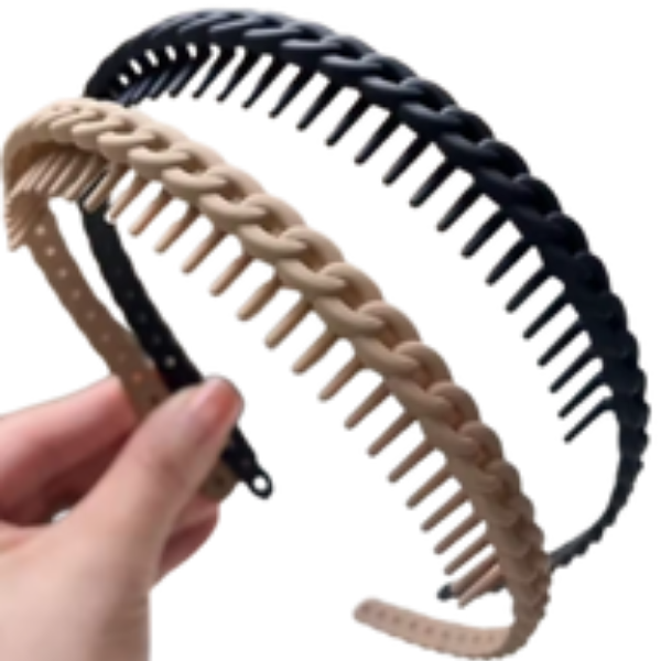 2pc Neutral Chain Comb Headband