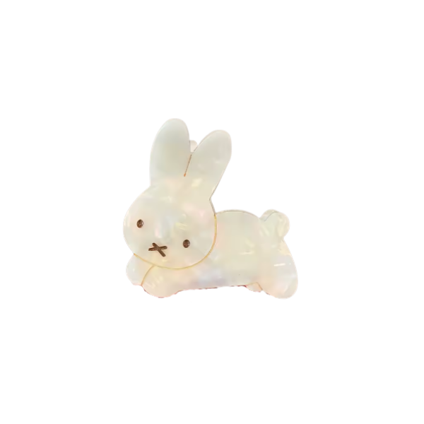 White Bunny Claw Clip