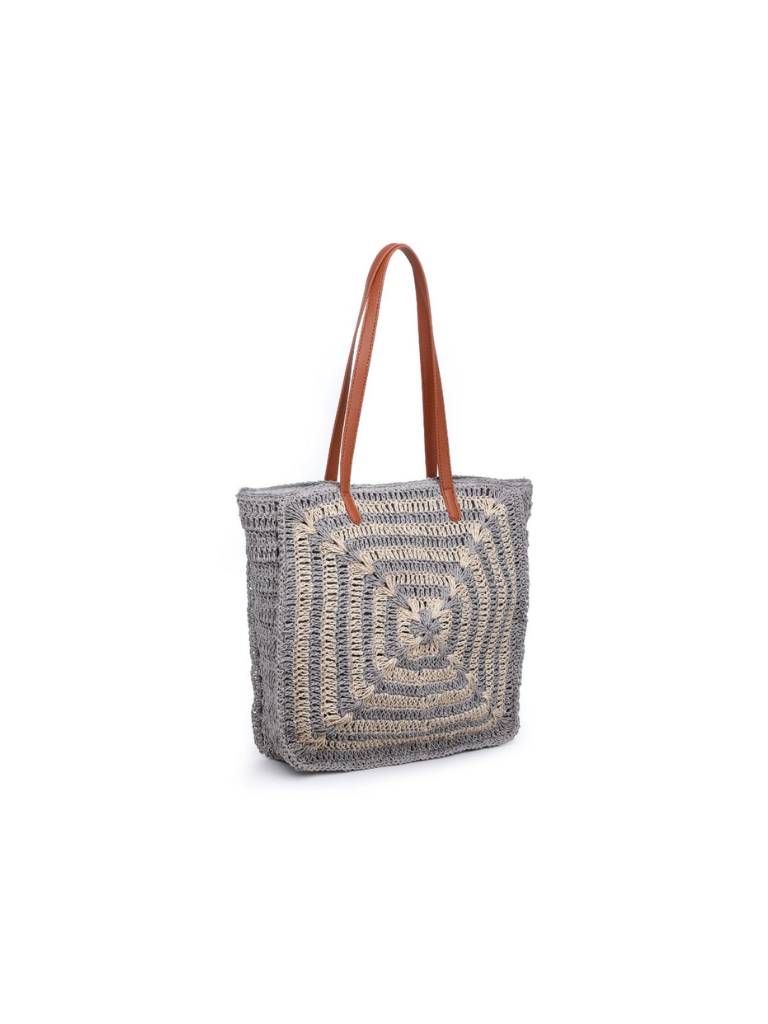 Tan & Grey Palmyra Tote Bag