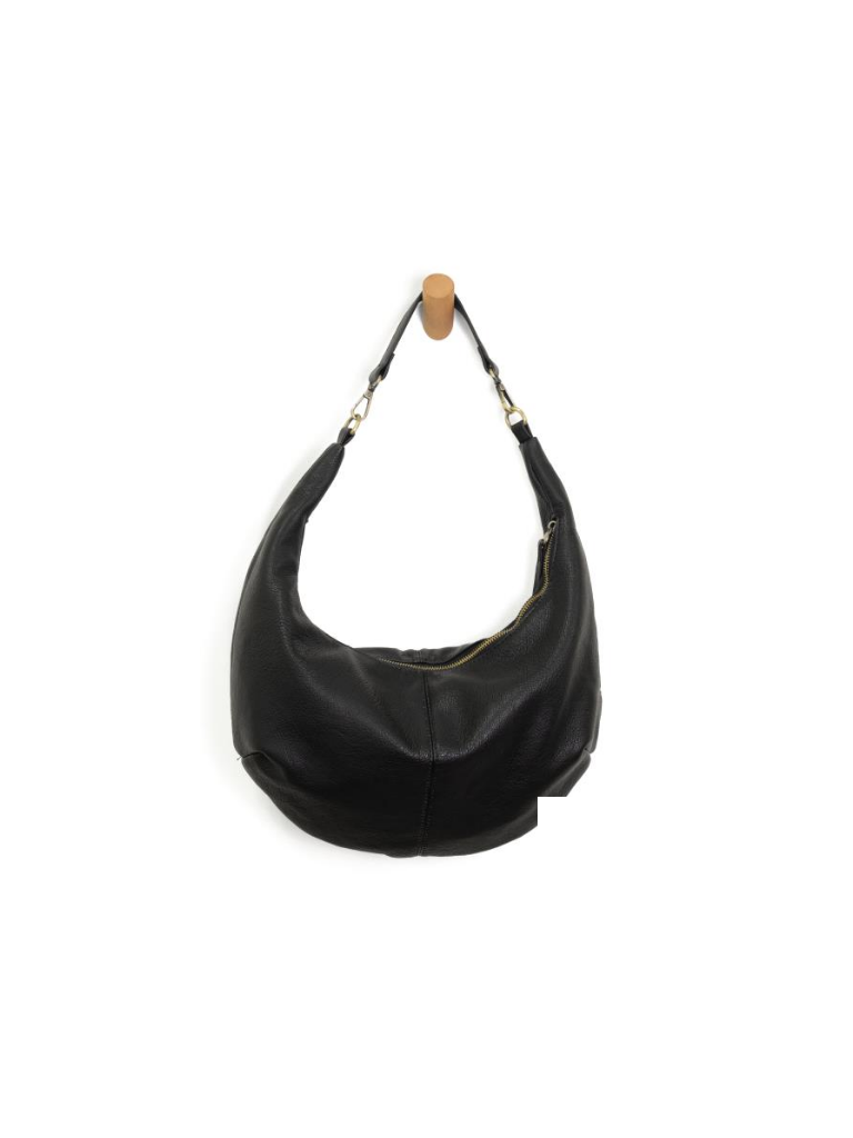 Black Rhea Slouchy Crescent Shoulder/Crossbody