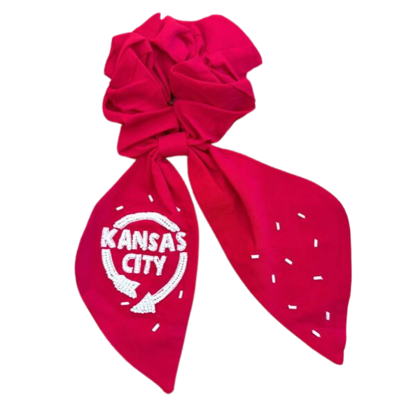 Kansas City Auto Sign Beaded Scrunchie