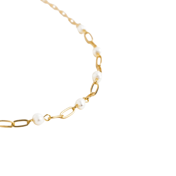 Pearl & Chain Station Necklace
