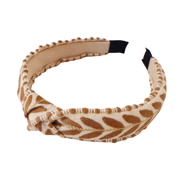 Vine Embroidered Top Knot Headband