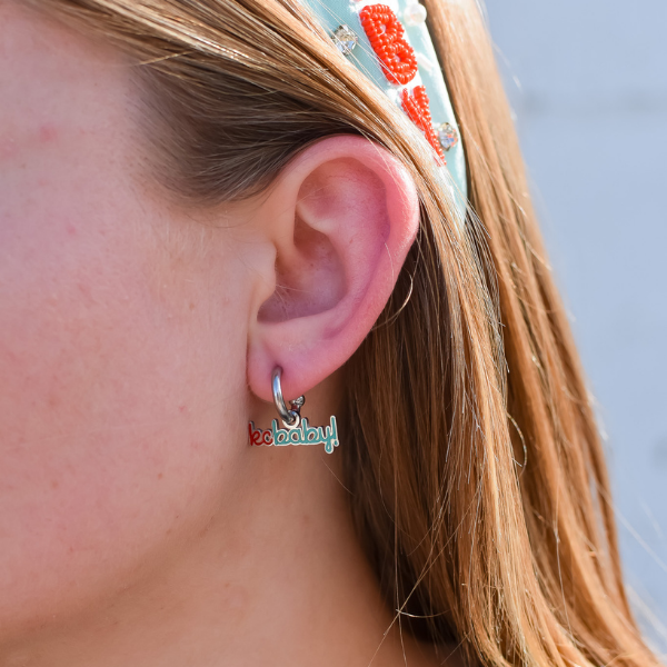Kansas City KC Baby Huggie Hoop Earrings