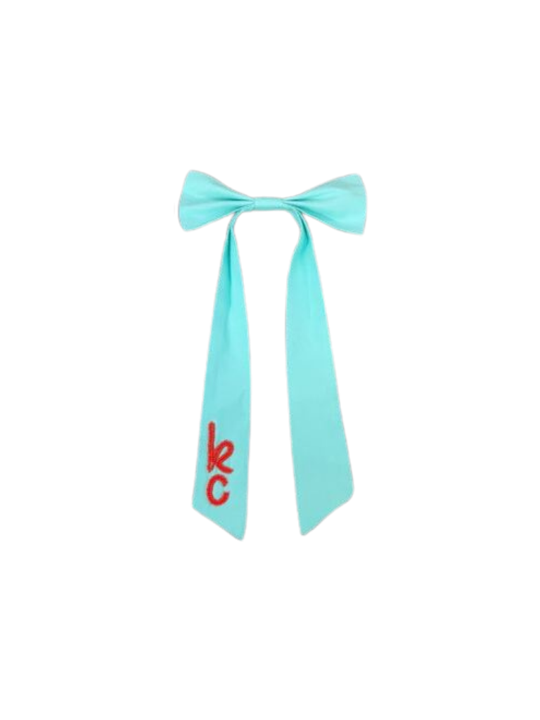Kansas City Current Teal w/Red Bow Clip