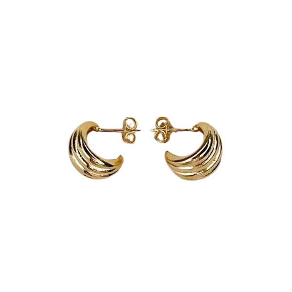 18k Gold Filled Ridged Hoop Earrings