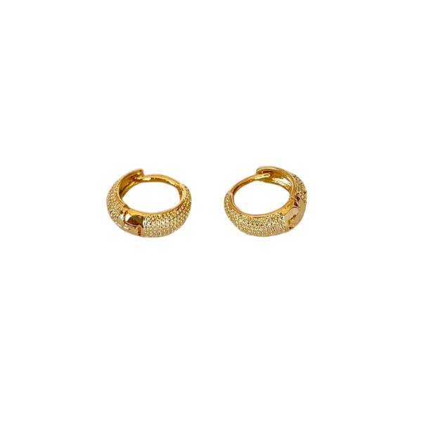 18k Gold Filled Tiny Textured Clicker Hoop Earrings