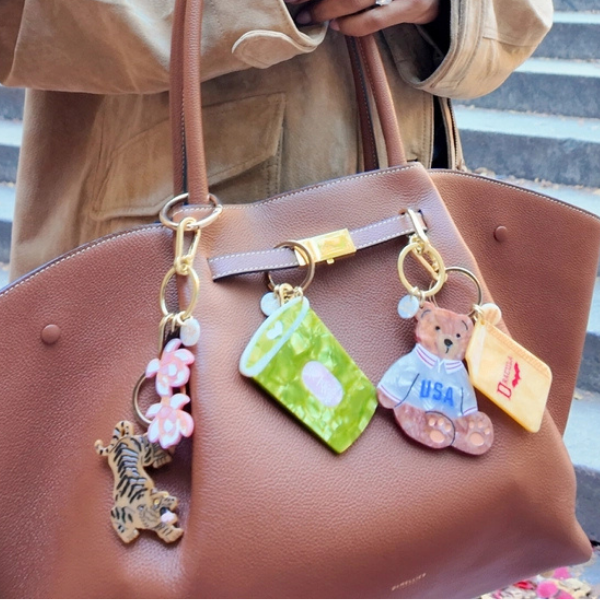 Solar Eclipse Hand Painted Bag Charm + Keychain