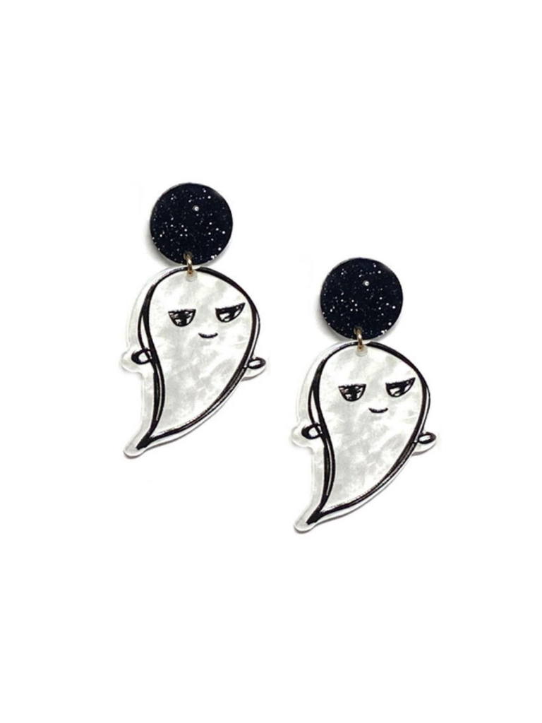 Opalescent White Ghost Earrings