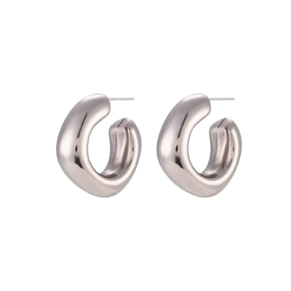 'Soft Glam' 18k Stainless Steel Gold Hoops