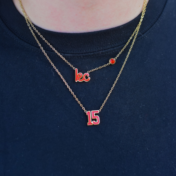 Kansas City Necklaces - Red KC Script w/Charm
