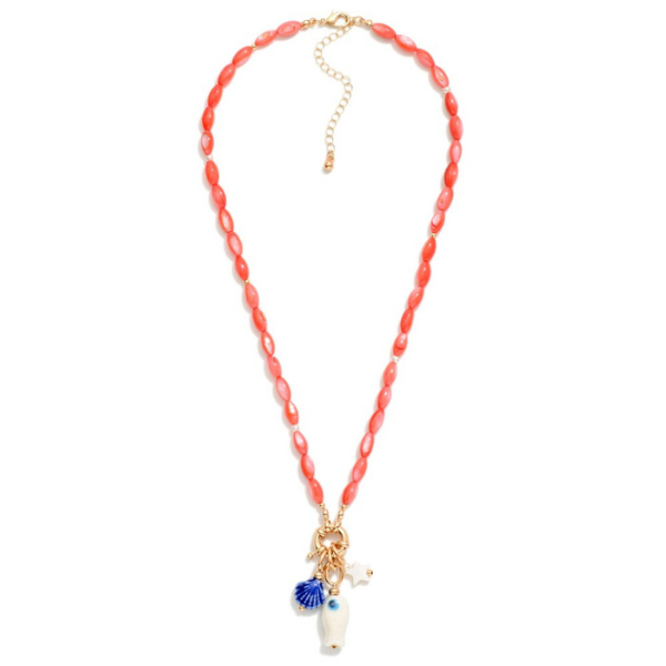 'Amalfi Coast' Charm Necklace - Red