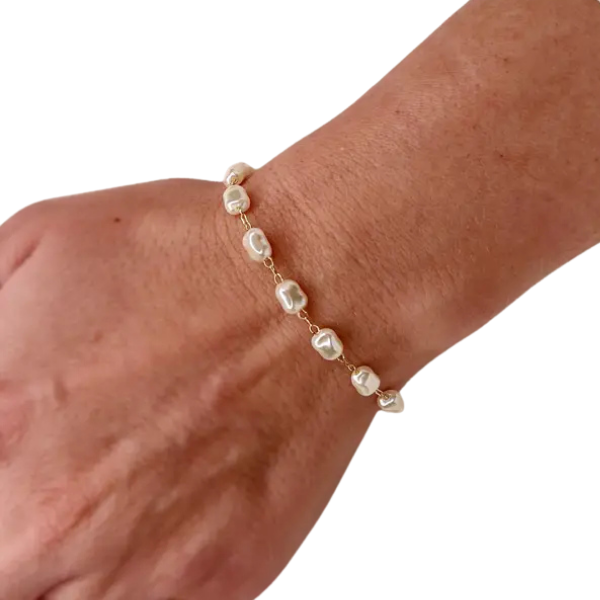 18K Gold Filled Bracelet - Pearl