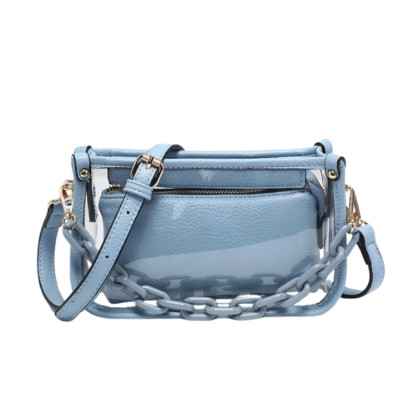 Jessica Clear Crossbody Bag w/Chain Shoulder Strap