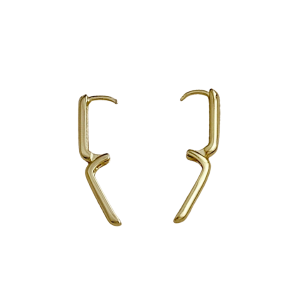 18k Gold Filled 13mm Round Rectangle Hoop Earrings