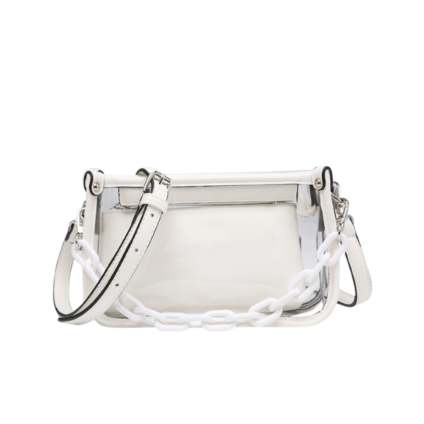 Jessica Clear Crossbody Bag w/Chain Shoulder Strap