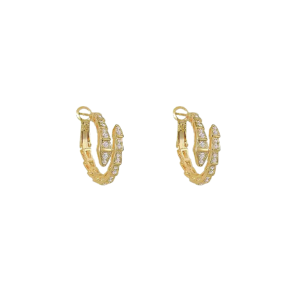 Rhinestone Snake Hoop Earrings