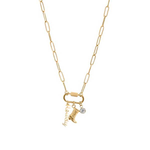 18K Gold Pvd Stainless Steel Carabiner Necklace