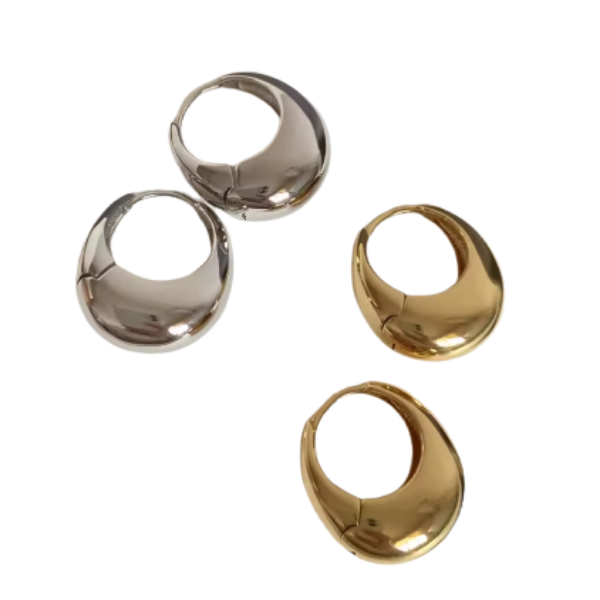 Oblong Statement Hoop Earrings