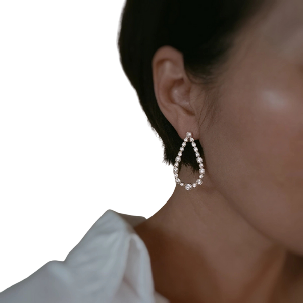 'Diamond Tears' Statement Earrings
