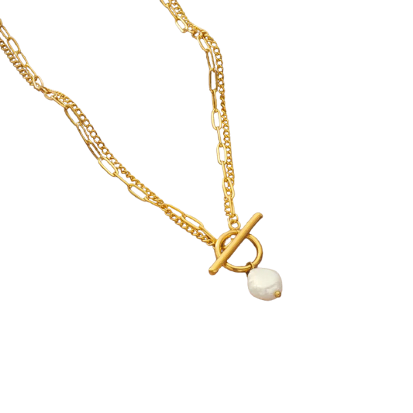 Layered Necklace w/Pearl