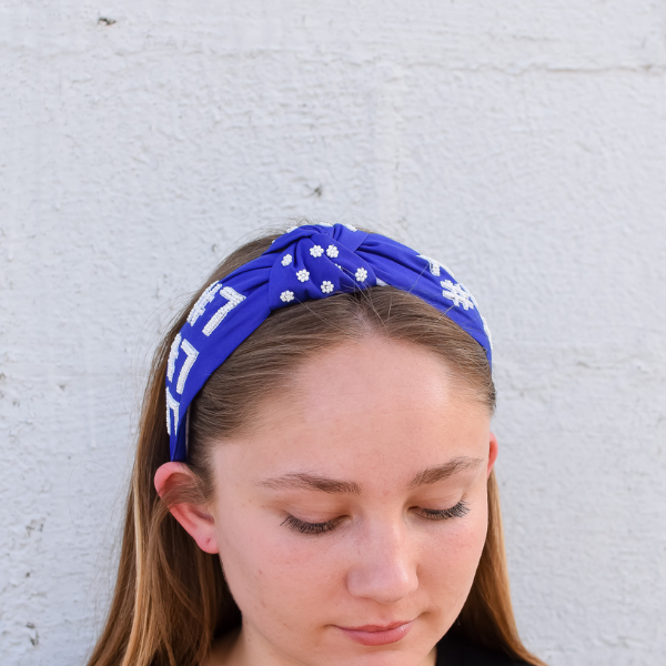 Kansas City #7 Royal Blue Beaded Headband