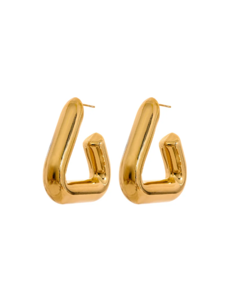 Puffy Triangle Hoop Earrings