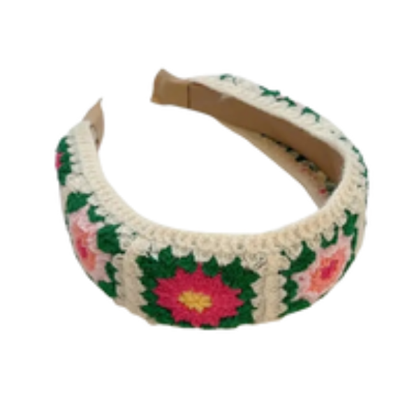 Flower Knit Flat Headband