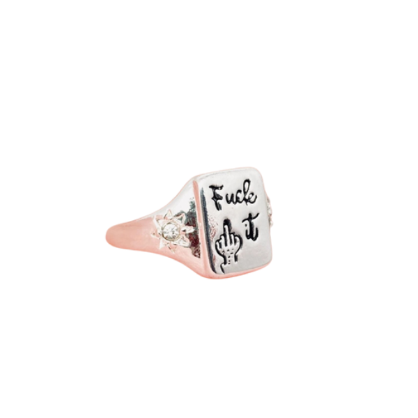 Eff It Square Signet Ring