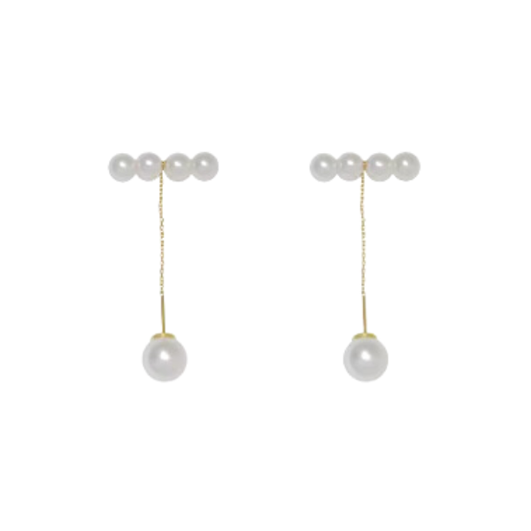 Pearl Bar Threader Earrings