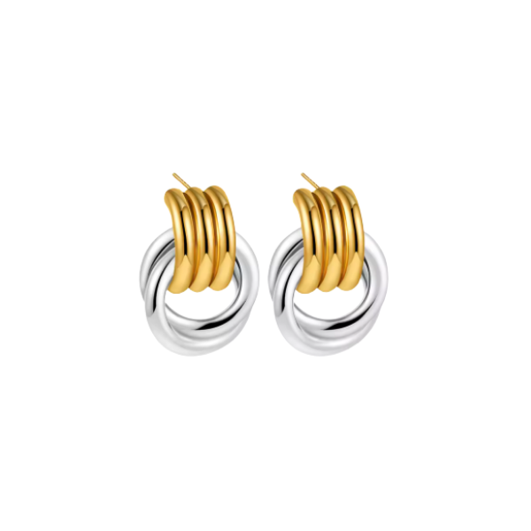 Mixed Metal Statement Earrings