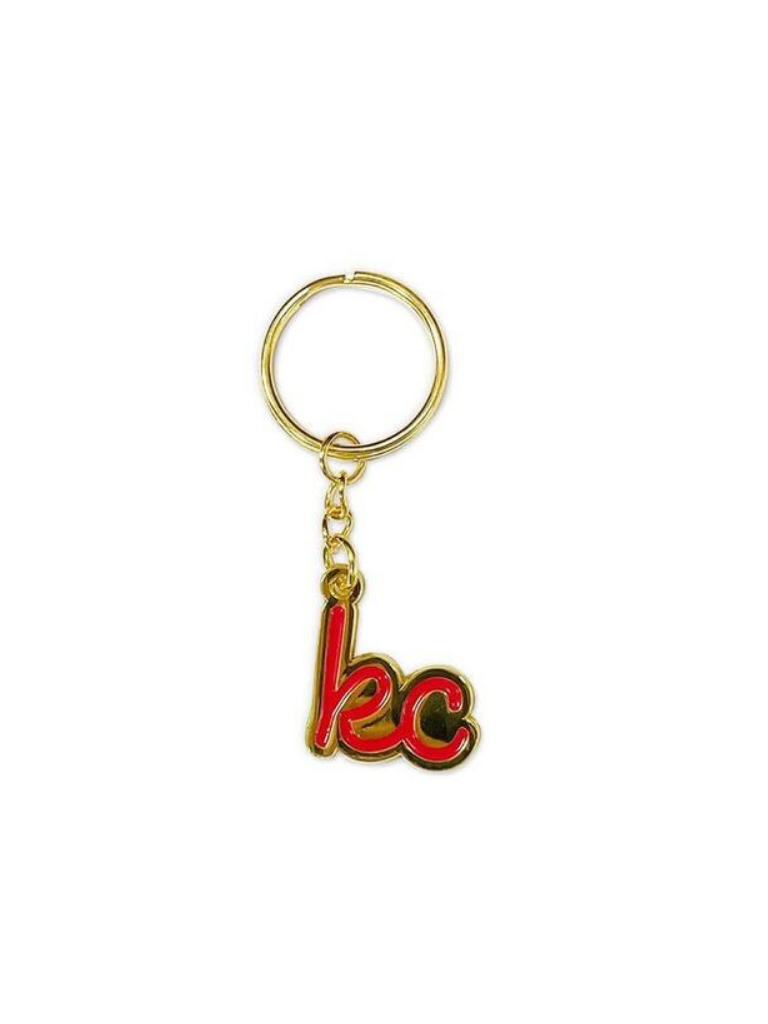 Kansas City Gold & Red Script Keychain